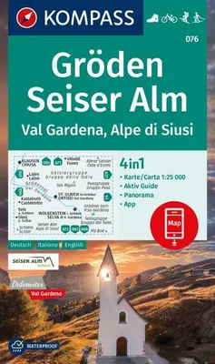 Produktbild von KOMPASS Wanderkarte 076 Gröden, Seiser Alm, Val Gardena, Alpe di Siusi 1:25.000