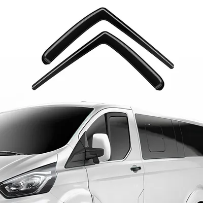 Productafbeelding van Winddeflectoren voor Ford Tourneo/Transit Custom, modeljaren 2012-2024, 2 stuks, zwart
