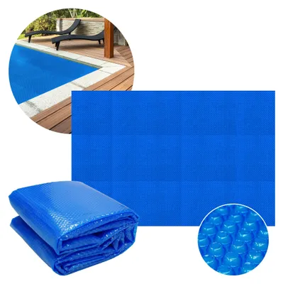 Obrázek produktu pro ECD Germany Solární fólie do bazénu, obdélníková, 700 x 400 cm, modrá Solární plachta do bazénu, 120 µm Solární plachta Solární kryt, lze zkrátit Kryt bazénu Ohřev bazénu