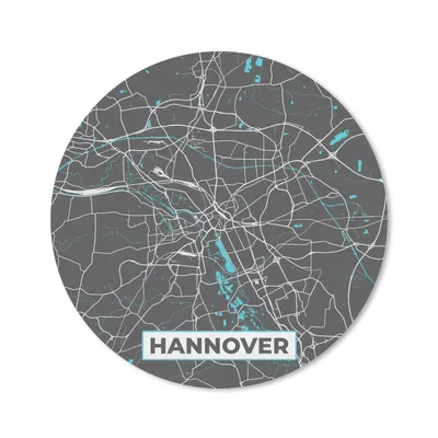 Produktbild von MuchoWow® Mauspad Mousepad Blau - Deutschland - Karte - Stadtplan - Hannover 50x50 cm - Mousepads - Maus Mat - Pad - Mausunterlage - Vinyl