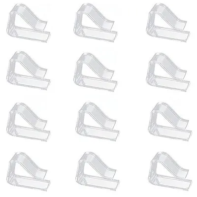 Produktbild von Unyqoos® 12er-Set transparente Tischdeckenklammern aus Kunststoff – stabile Befestigung für Tischdecken 2–3,5 cm bei Veranstaltungen