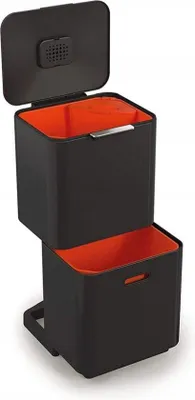 Productafbeelding van Grote vuilnisbak voor de keuken met een inhoud van 60 liter, zwart van kleur, grote capaciteit, geurfilter, geschikt voor voedselresten