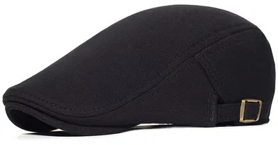 Produktbild von Schiebermütze Herren Verstellbar Baumwolle Gatsby Flatcap Newsboy Cap Barett M-L Schwarz