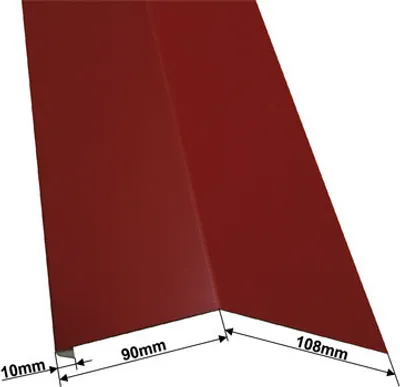 Produktbild von PRECIT Rinneneinhang für Metallziegel Oxidrot RAL 3009 2000 mm x 90 mm x 108 mm