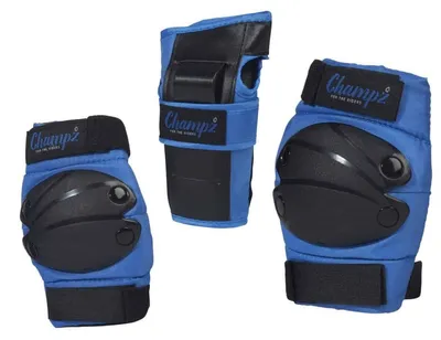 Productafbeelding van Champz Kinder Beschermset – Knie, Elleboog & Polsbeschermers – Blauw - L