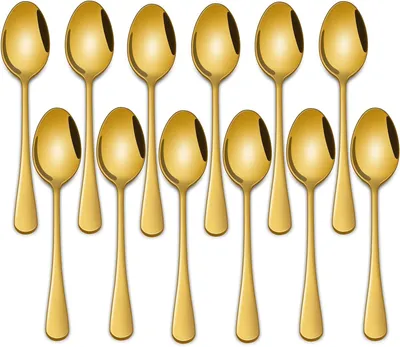 Produktbild von Kaffeelöffel 14 cm, 12 Stück, Edelstahl in Gold, hochglanzpoliert, für Tee und Kaffee