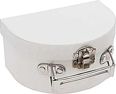 Produktbild von Kleines weißes halbrundes Kartongehäuse zum Dekorieren - 12 x 9 x 6 cm
