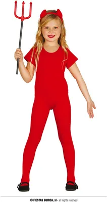 Produktbild von roter Ganzkörperanzug Kostüm für Mädchen, Größe:140/146