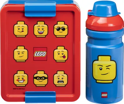Produktbild von LEGO Trinkflasche + Brotdose LUNCH SET ICONIC rot/blau