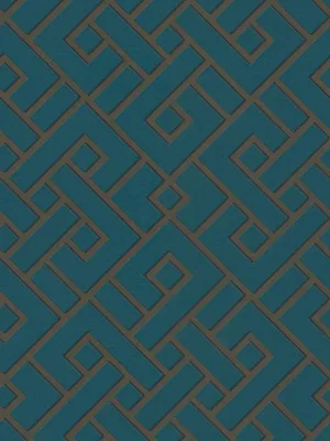 Produktbild von Design Tapete Petrol von MICHALSKY mit 3D Muster – Grün, Metallic