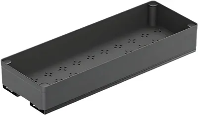 Productafbeelding van Uittrekbare keukenkast organizer, 1-laags, zwart – Kastorganizer met rails voor keuken en kantoor, klein formaat