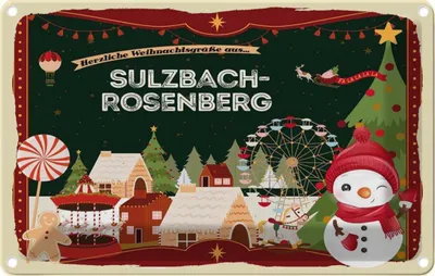 Produktbild von vianmo Blechschild 20x30 cm Weihnachten SULZBACH-ROSENBERG