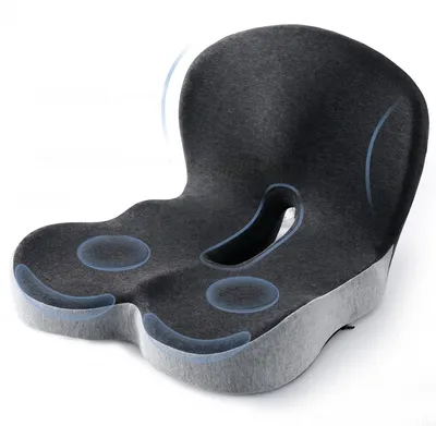 Zdjęcie produktu dla Ergonomiczna poduszka do siedzenia z oparciem, wykonana z pianki memory, idealna do krzeseł biurowych, samochodowych i gamingowych