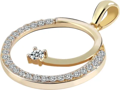 Produktbild von 333/- o. 375/- Gold Anhänger "Jennifa" ohne Kette, Zirkoniabesatz, rund