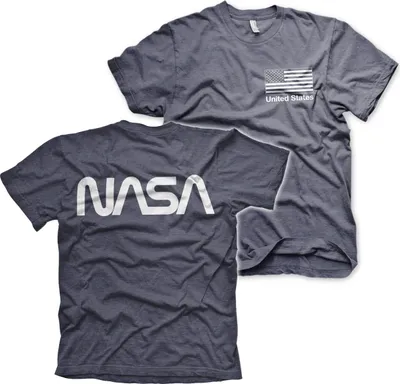 Produktbild von NASA Black Flag T-Shirt - Large - Navy-Heather