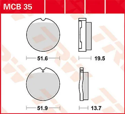 Produktbild von TRW Bremsbeläge Satz Vorne MCB35