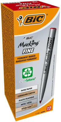 Immagine prodotto di BIC Marking Pocket 1445 marcatore permanente Tipo di punta Rosso 12 pz