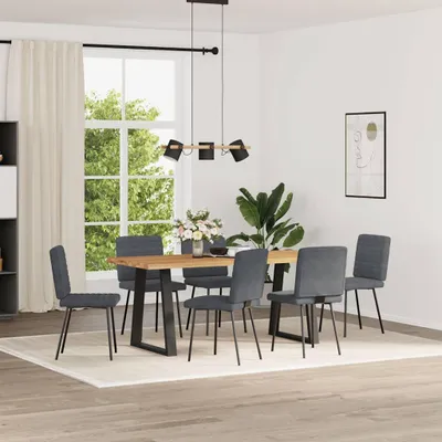 Produktbild von vidaXL Esszimmerstühle 6 Stk. Dunkelgrau Samt