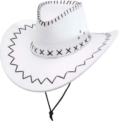 Produktbild von Cowboyhut mit Nähten weiß