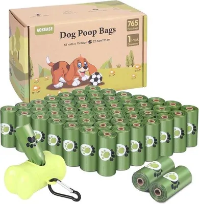 Produktbild von Famanu Hundekotbeutel 765 Stück mit Spender - Biologisch abbaubare und starke Kotbeutel für Hunde