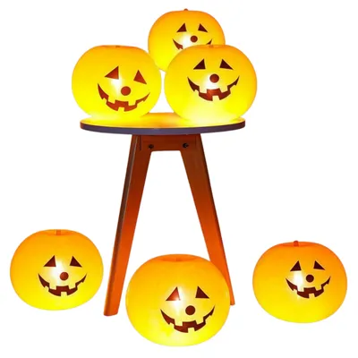 Produktbild von 20 Stück Halloween-Kürbis-LED-Leuchtballons,mit 1 Luftpumpe,Halloween-Nachtlicht, Partydekorationen, für Halloween-Party-Dekorationen