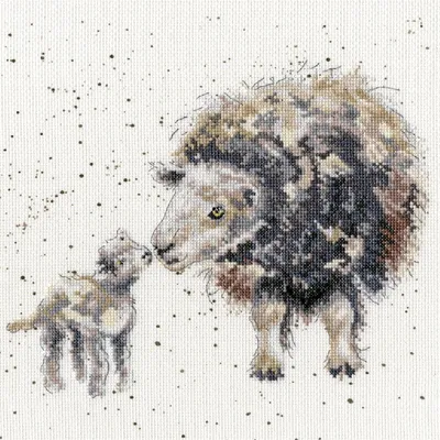 Produktbild von Bothy Threads Kreuzstich-Set "Schaflamm", 26x26cm, XHD47, Zählmuster