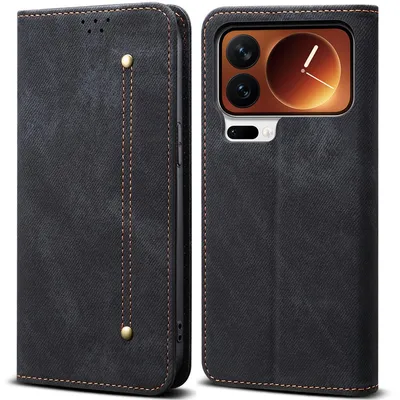 Obrázek produktu pro Pouzdro pro Xiaomi 17 Pro, Kožené Peněženkové Pouzdro s Magnetickým Uzavíráním a Stojánkem černé