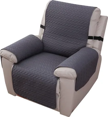 Zdjęcie produktu dla Ochraniacz na fotel Pikowany, 100% wodoodporny pokrowiec na fotel Pokrowiec na sofę Pokrowiec ochronny na fotel Sofa rozkładana, szary