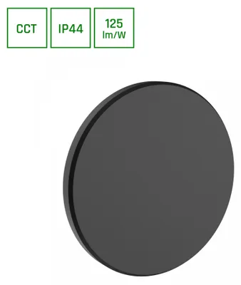 Produktbild von PIATTA LED Wandleuchte Außen Ø120mm 9W CCT IP44 Schwarz