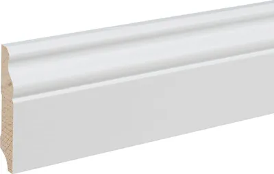 Produktbild von Sockelleiste Massivholz Berliner Profil 14 x 70 x 2500 mm Weiß zum Kleben, Schrauben & Nageln Massivholz Fußleiste by PROVISTON 62.5 Meter | 25 Stück