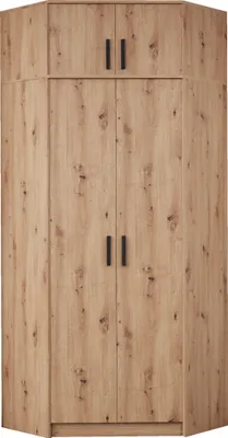 Produktbild von Marmex Grant G8+G15 Artisan - Eckkleiderschrank mit Schrankaufsatz, 91x235x91 cm