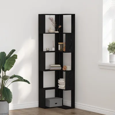 Produktbild von Bücherregal Schwarz Eichen-Optik 50 x 50 x 179 cm