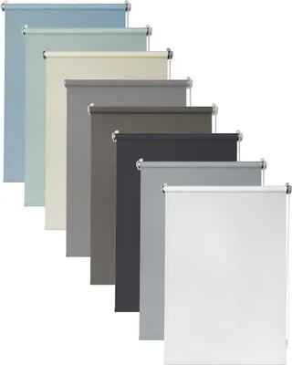 Produktbild von Deco4Me Seitenzugrollo Klemmfix ohne Bohren – Tageslichtrollo blickdicht mit Kettenzug – 80 x 220 cm, Weiß