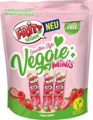 Produktbild von Fritt Vegan Smoothie Style Veggie Minis Erdbeer und Himbeer 135g