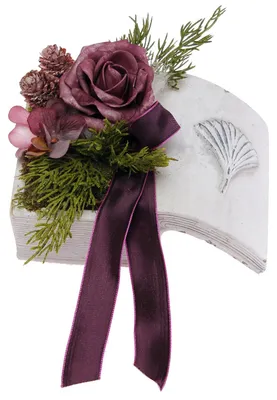 Produktbild von Grabschmuck Keramikbuch mit Foamrose brombeer CreaFlor Home