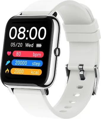 Produktbild von Smart watch Bluetooth Uhr Fitness Tracker mit Blutdruckmessung Fitness Armband mit Pulsuhr Schlafmonitor Schrittzähler Silber