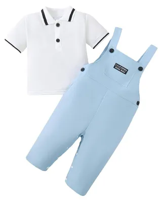 Produktbild von Kurzärmeliges Polo-Shirt mit lässiger Overalls für Babyjungen