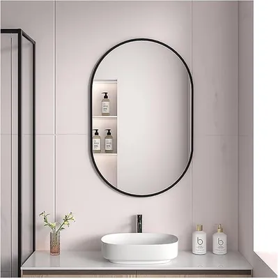 Imagen del producto de Espejo de pared ovalado, espejo grande para baño, 40x80 cm, color