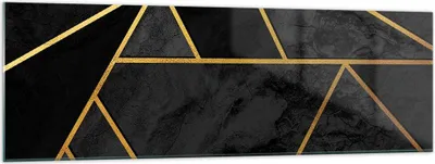 Produktbild von Bilder auf glas - Einteilig - Abstraktion Gold Schwarz - 160x50cm - Glasbilder - Wandbilder - Bilder - zum Aufhängen bereit - Wanddekoration aus Glas - Glas Bilder - Wandbild auf Glas - GAB160x50-4358