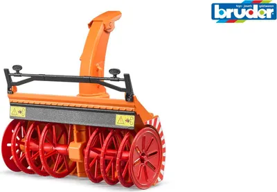 A toy snow blower is shown against a white background.
