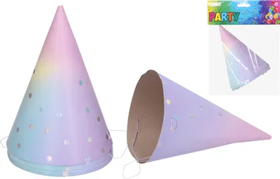 Immagine prodotto di Cappelli da festa PASTELLO 15 cm, 6 pz