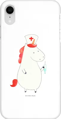 Produktbild von Mr. & Mrs. Panda Iphone XR Handyhülle Einhorn Krankenschwester - Weiß - Geschenk, Premium Kunststoff, Krankenpflegerin, Krankenpfleger, Unicorn, Handy Case, Krankenhaus