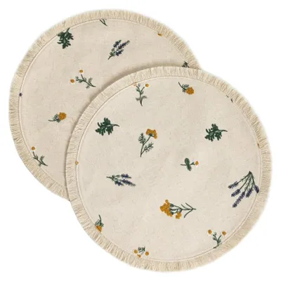 Produktbild von HOMLA CRAVO-Tischsets mit gesticktem Muster, 2er-Set, 38 cm