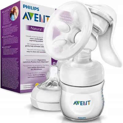 Produktbild von Philips AVENT Handmilchpumpe mit Flasche, 125 ml, Manuell, Transparent