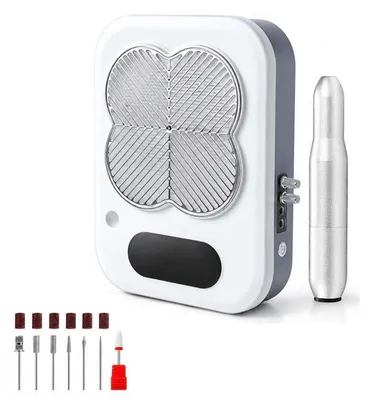 Produktbild von ZELURXX 3-in-1 Nagelstaubsauger UV-Nagellampe Nagelfräser mit stufenloser Drehzahlregelung und mehreren Fräseraufsätzen, Weiß