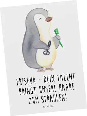Produktbild von Mr. & Mrs. Panda Postkarte Friseur Talent - Weiß - Geschenk, Magie, Haarschnitt, Postkarten, Bedanken, Haarkunst, Ansichtskarten, Wertschätzung, Schön fühlen, Danke sagen