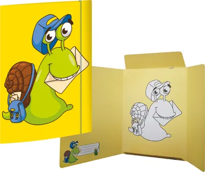 Produktbild von RNK Verlag Postmappe "Schneckenpost" mit Gummizug Karton DIN A4 gelb