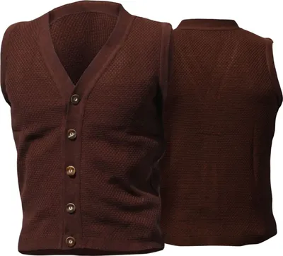 Produktbild von German Wear, Trachten strickweste Wollweste Trachtenweste Tracht Weste braun, Größe:58/3XL