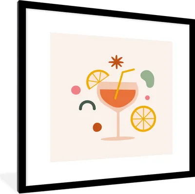 Produktbild von MuchoWow® Gerahmtes Poster Cocktail - Obst - Sommer 40x40 cm - Poster mit Schwarzem Bilderrahmen Wandposter Rahmen Foto Bilder - Poster - Plakat im Rahmen