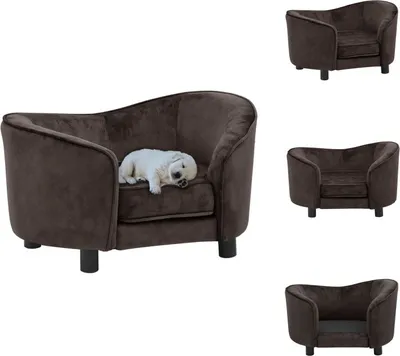 Produktbild von vidaXL Hundesofa Braun 69x49x40 cm Plüsch - Hundebetten